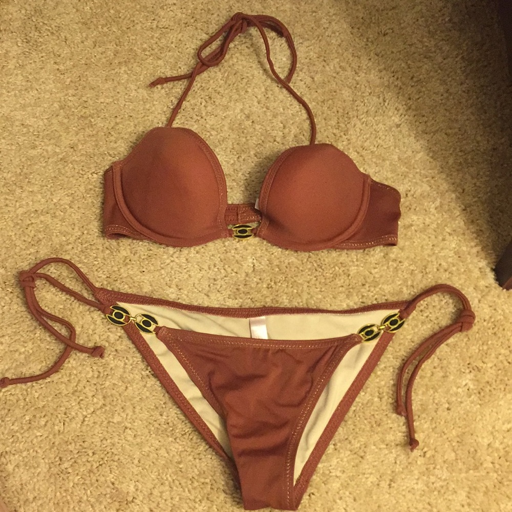 Victoria's Secret reddish brown swim set
